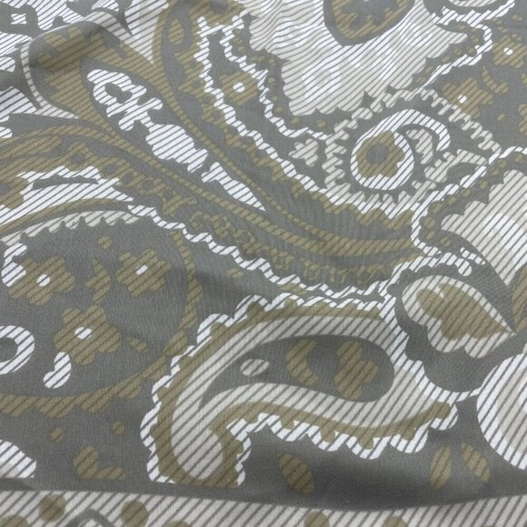 Express Limited Gray Tan Paisley Square Scarf Vintage Fringe 31” x 31" - Picture 4 of 8